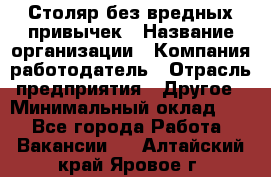 Столяр без вредных привычек › Название организации ­ Компания-работодатель › Отрасль предприятия ­ Другое › Минимальный оклад ­ 1 - Все города Работа » Вакансии   . Алтайский край,Яровое г.